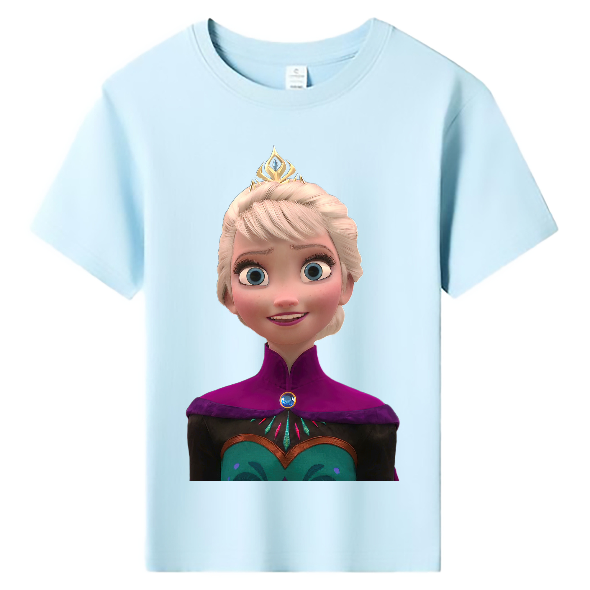 （画像用） アナと雪の女王 アンナ エルサ Frozen Anna Elsa 綿100％キッズTシャツ（フロントプリント）